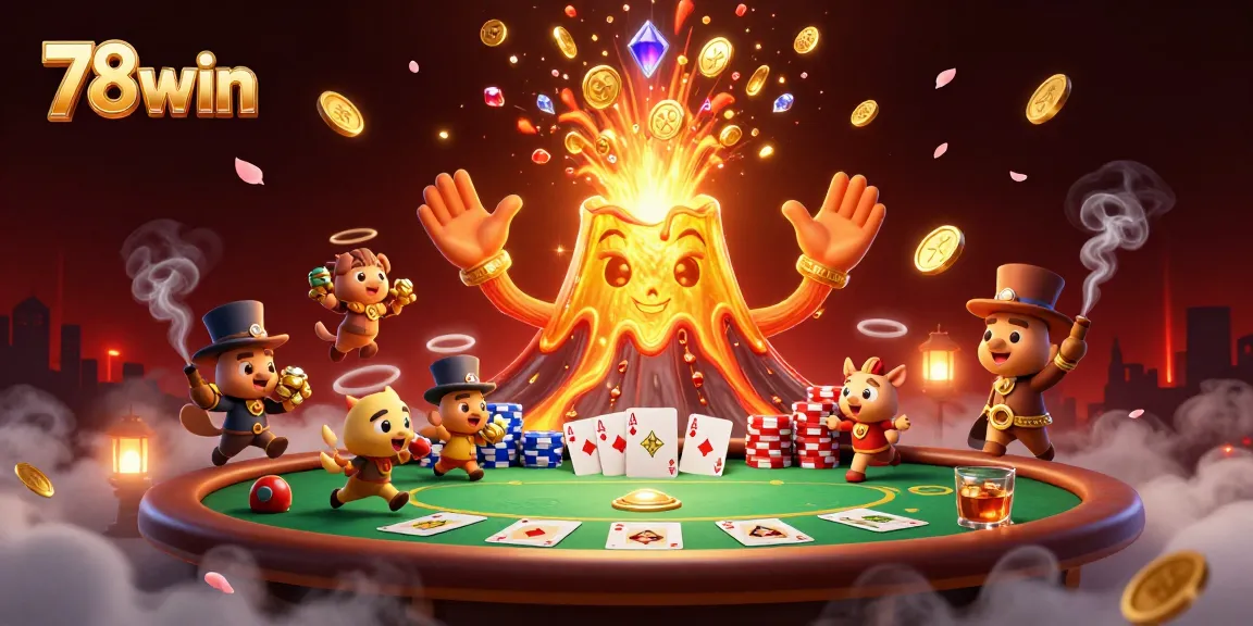 Experience the thrills of 78win with a vibrant casino scene bursting with excitement and treasure.