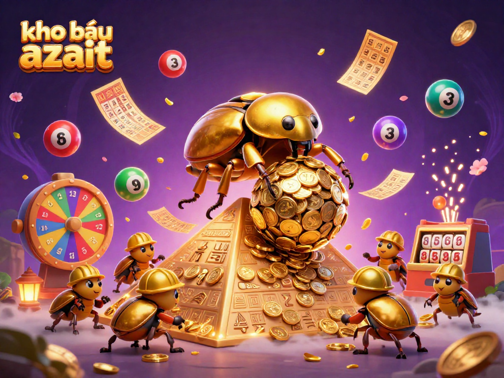 Experience the excitement of kho báu aztec with golden beetles and thrilling casino symbols!