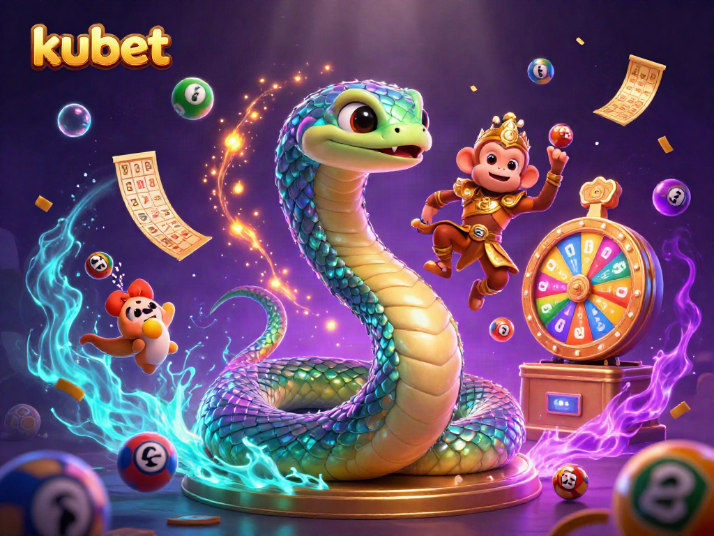 Engage with kubet's vibrant gaming experience featuring a playful monkey king and rainbow serpent