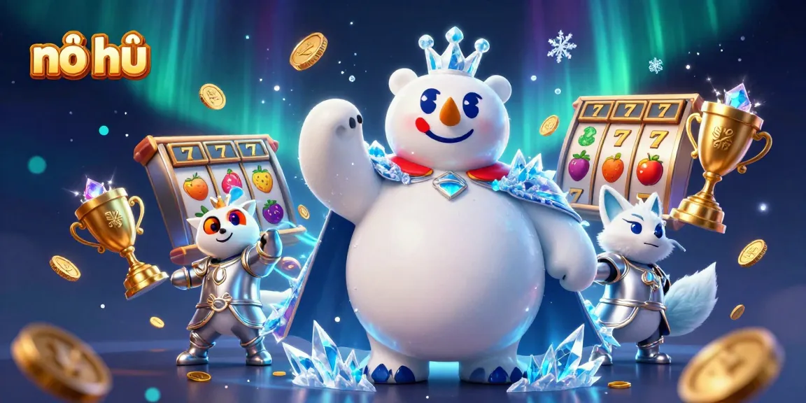 Experience thrilling nổ hũ action with vibrant characters and dynamic slot elements in a captivating illustration.