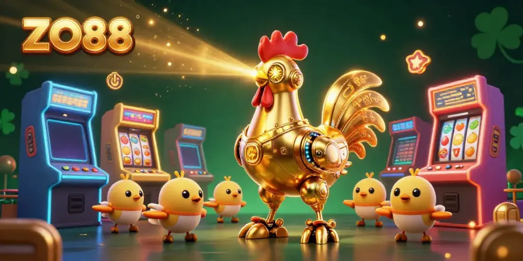 Experience the thrilling ZO88 casino adventure with dynamic 3D characters in a vibrant gaming setting.