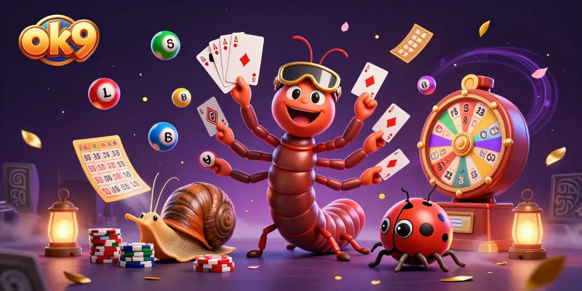 Engage in excitement at the ok9 casino with colorful lottery balls and dynamic characters.