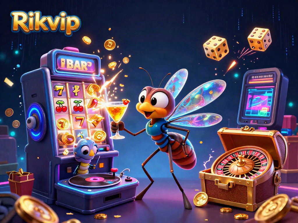 Witness the exciting Rikvip gaming world with a dinosaur mascot spinning the roulette wheel and winning jackpots.
