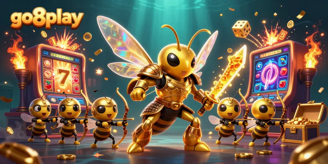 Engage in the vibrant world of go8play with dynamic cartoon characters, rich casino elements, and captivating visuals.
