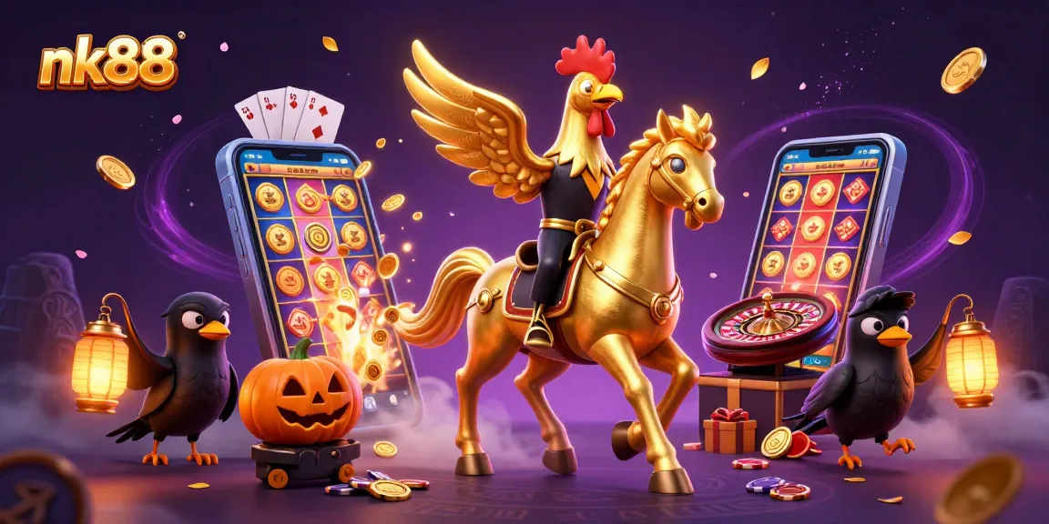 Experience the thrill of nk88 gaming with vivid symbols in a dynamic casino atmosphere.