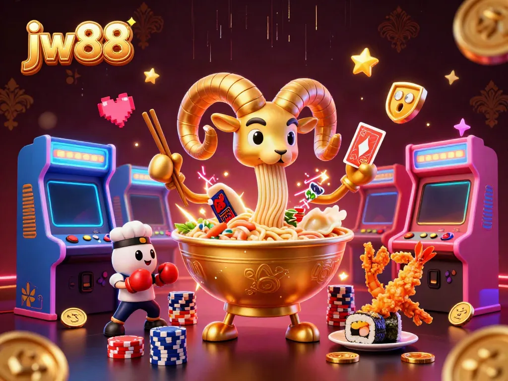 Engage in thrilling gameplay with jw88’s vibrant characters, casino elements, and energetic scene.