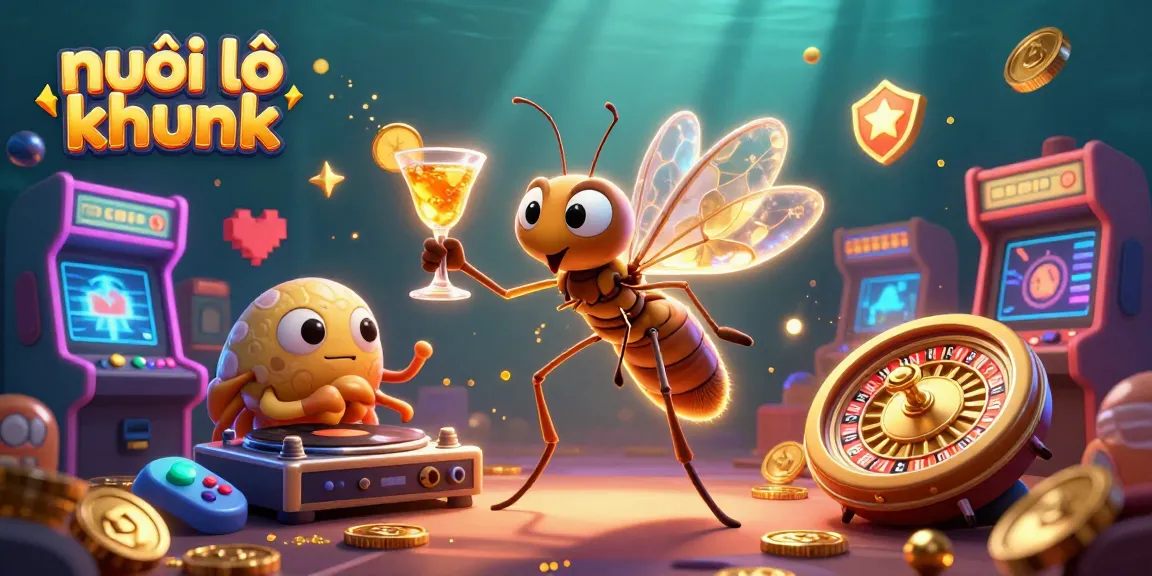 Play nuôi lô khung with vibrant characters and casino elements spinning in this dynamic scene.