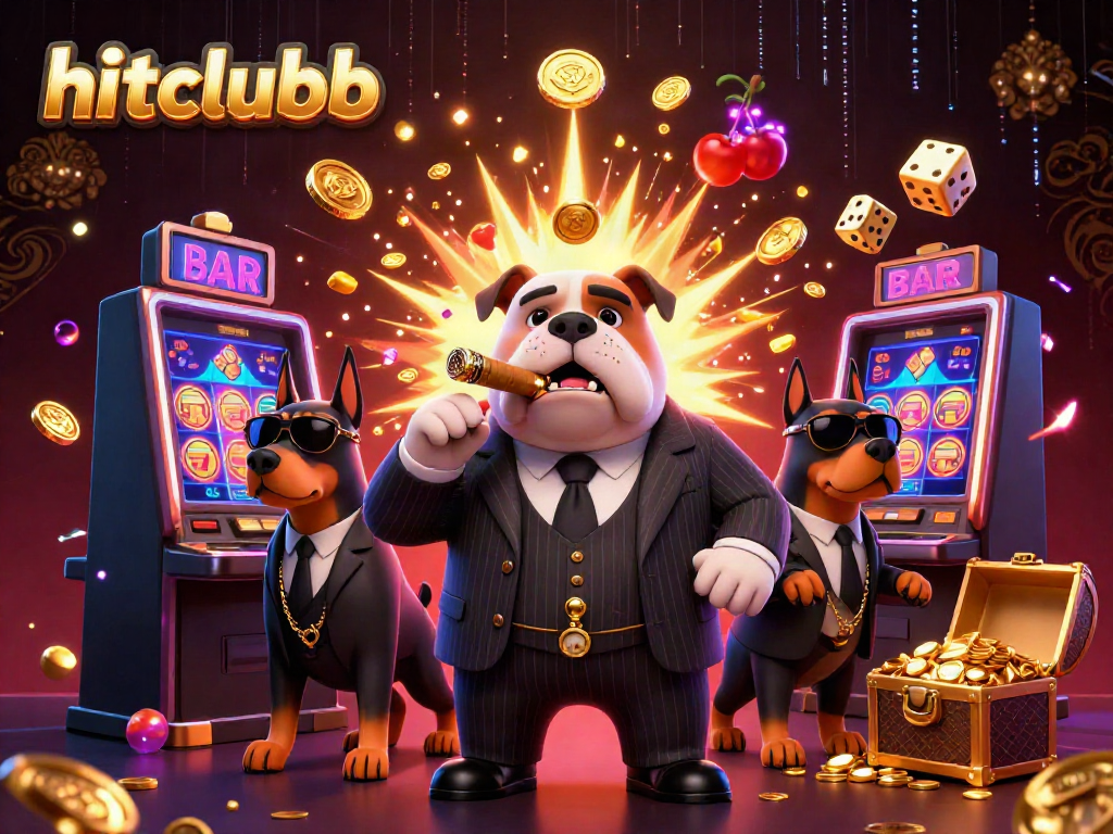 Experience the rich thrill of hitclubb casino with animated characters celebrating a jackpot win.