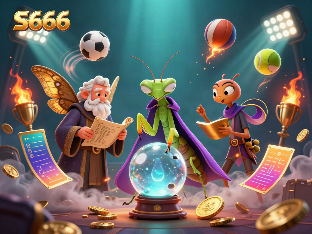 Experience thrilling online gaming with S666 as the magical mantis and wise moth guide you through sports betting.