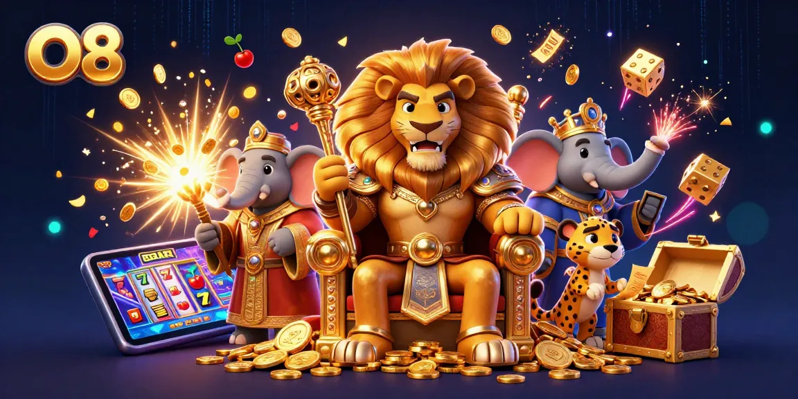 Experience thrilling jackpots at O8 casino with vibrant characters and dynamic gaming elements.