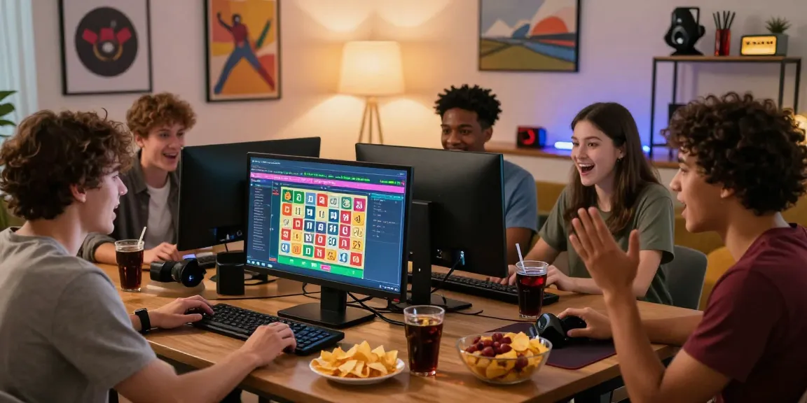 Exciting xoso66 online lottery gaming moment with diverse players in a cozy setting.