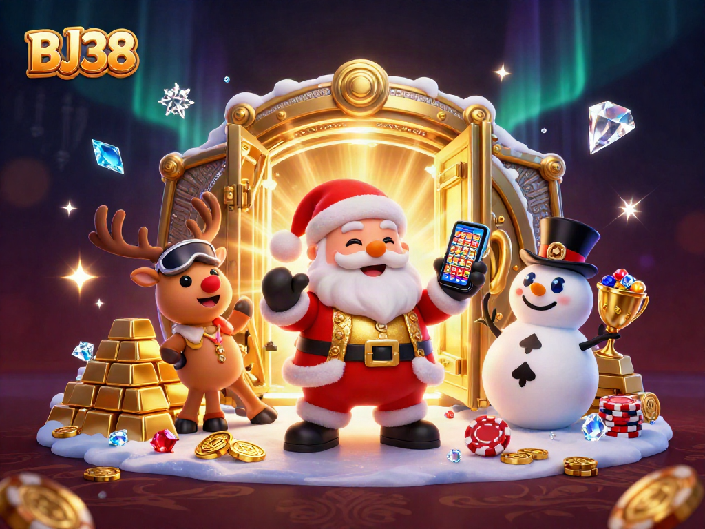 Experience thrilling wins with BJ38's exciting casino games and festive characters.