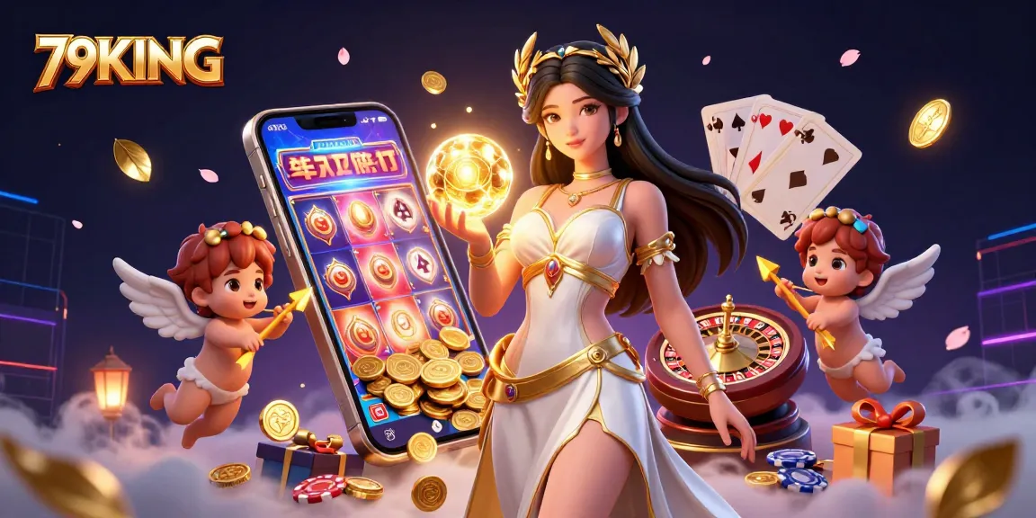Engage with thrilling gameplay at 79KING while enjoying golden orbs with a divine goddess.