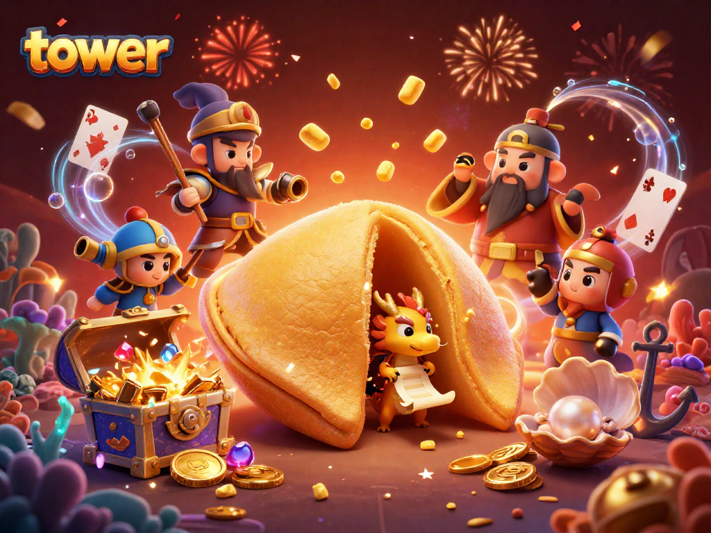 Experience thrilling gameplay with the tower concept in this magical scene of adventure and casino fun.