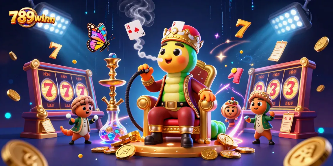 Experience thrilling gaming with 789winn's captivating poker hand symbols and vibrant casino elements.