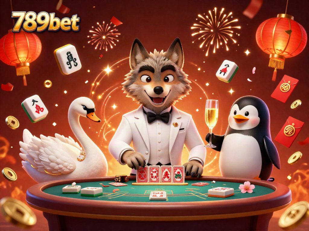 Experience the thrilling baccarat scene at 789bet with playful characters and festive elements.