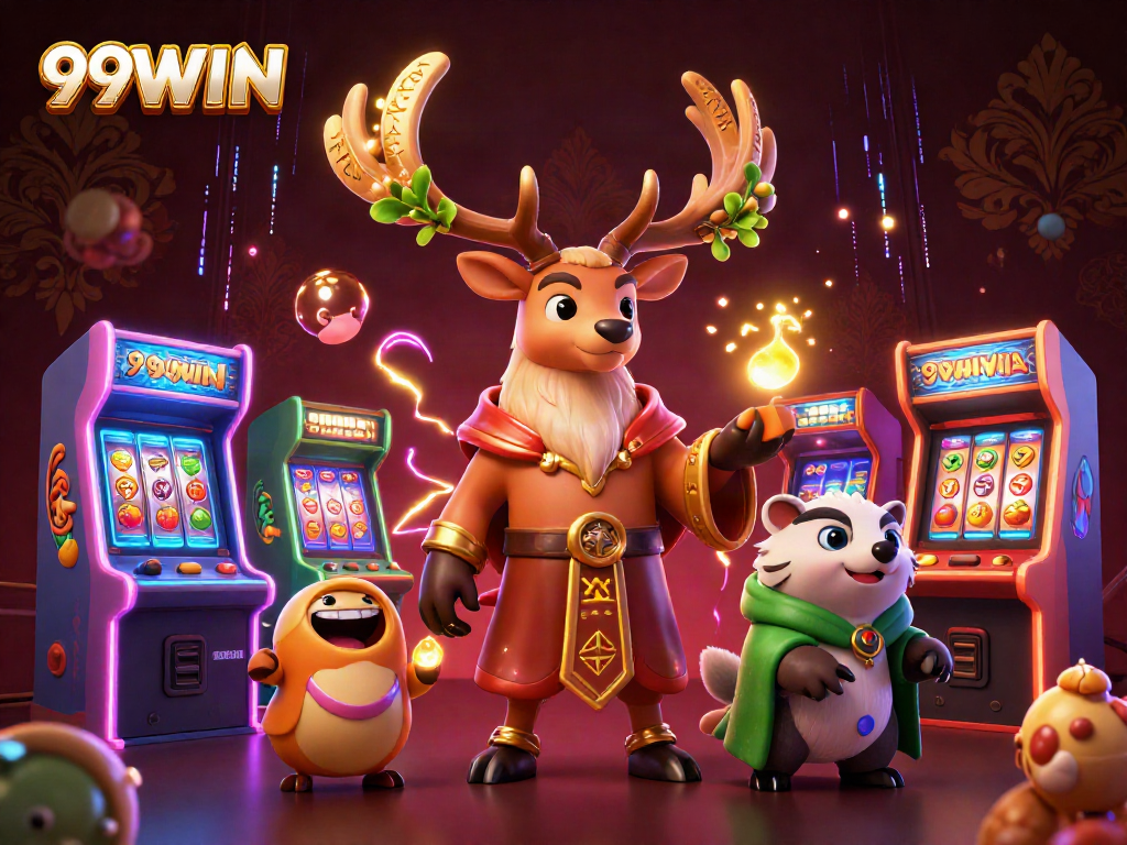 Spin the reels at 99WIN, where magical creatures meet vibrant casinos and jackpots await.