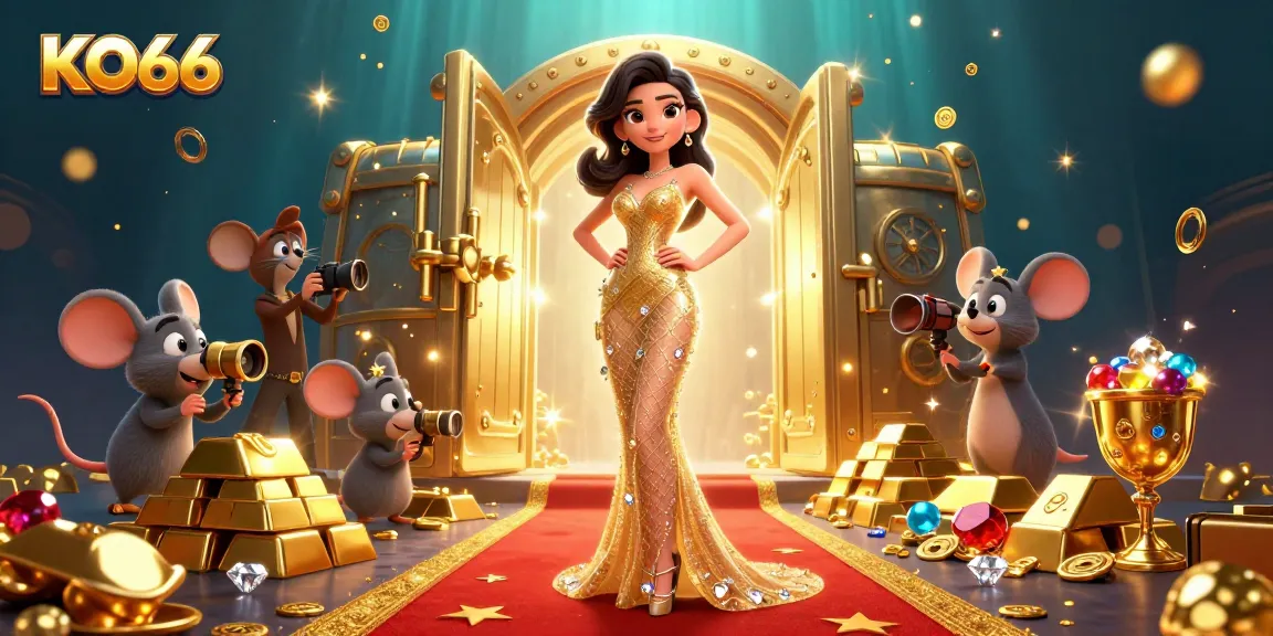 Experience KO66's captivating casino allure with sparkling treasures and a glamorous theme.