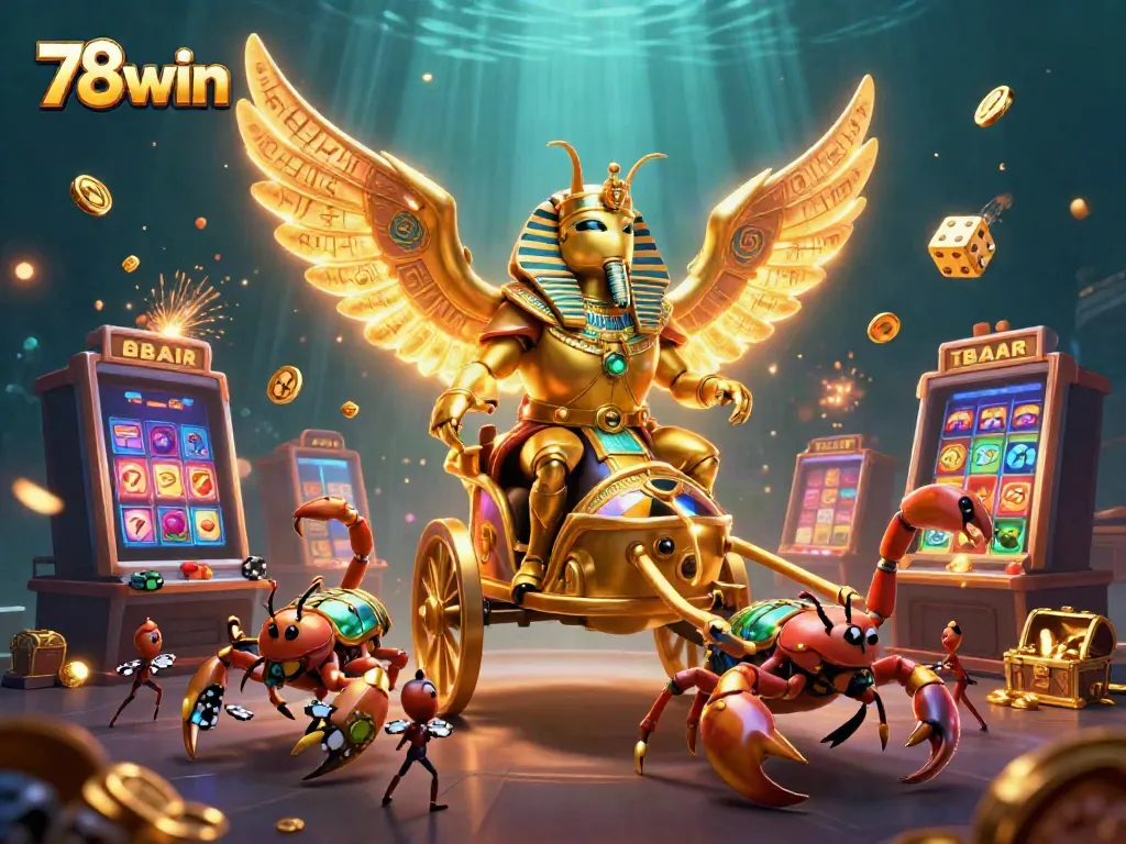 Experience the excitement of the 78win casino with glowing characters and jackpot imagery.