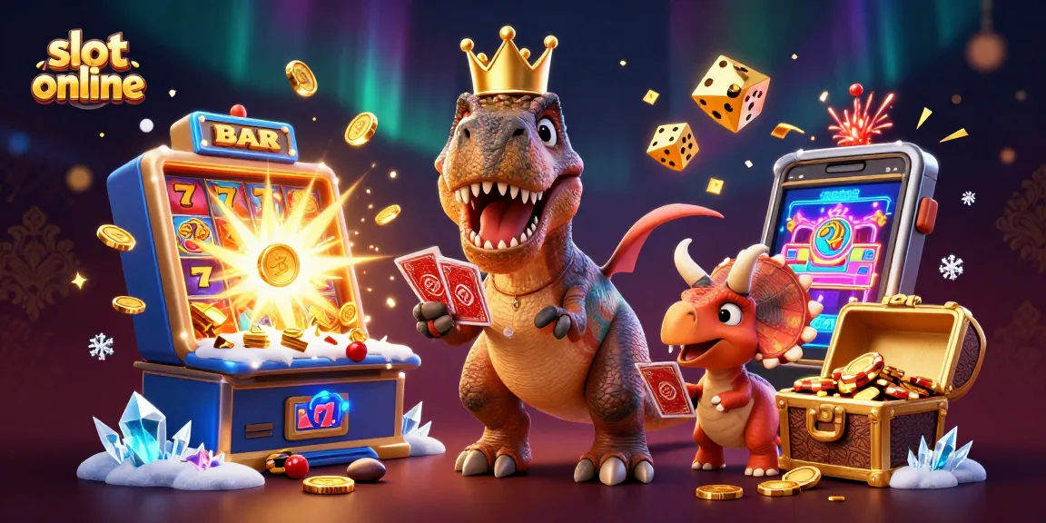 Menangkan jackpot dalam permainan slot online dengan T-Rex ramah, pterodactyl, dan triceratops!