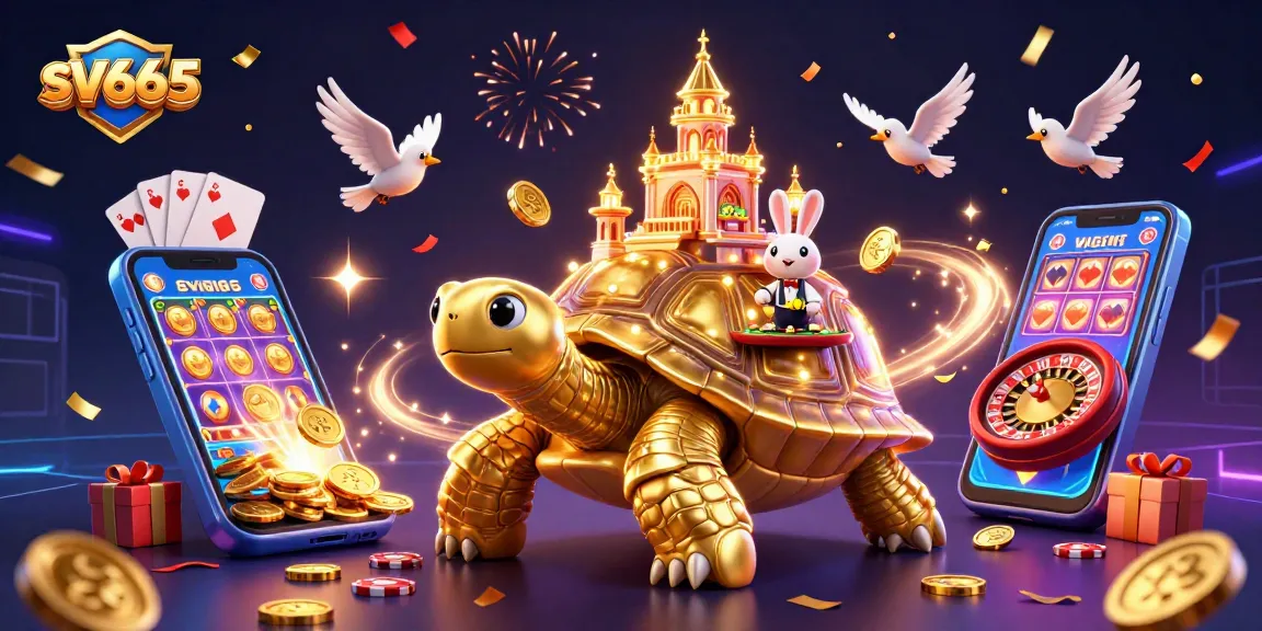 Experience thrilling wins at sv666 with vibrant slot games and animated gold coins cascading.