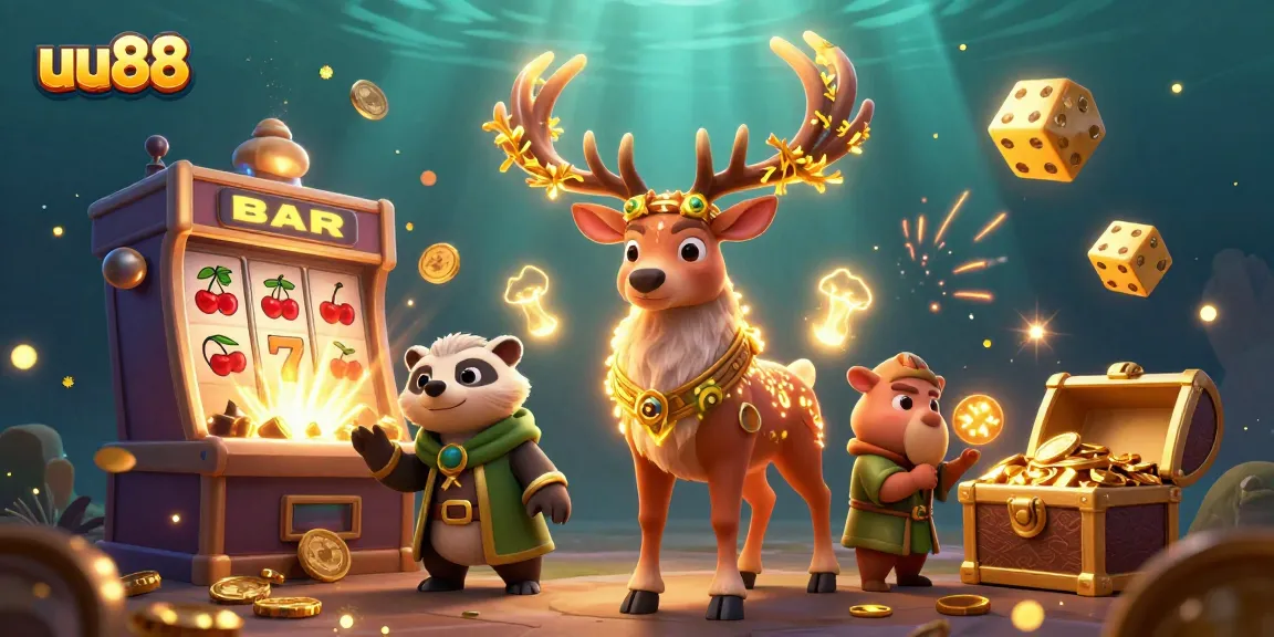 Experience thrill at uu88 as the druid stag and wise badger celebrate a big jackpot!