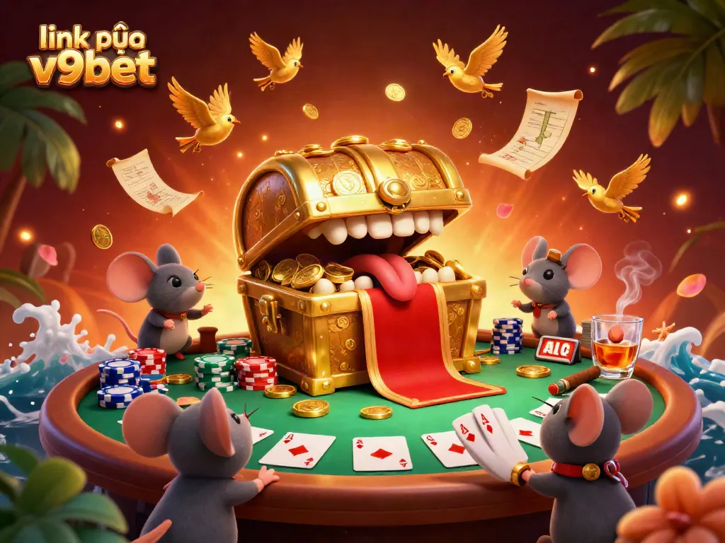 Experience the excitement of gaming with the latest link vào v9bet, showcasing interactive casino elements and vibrant detail.
