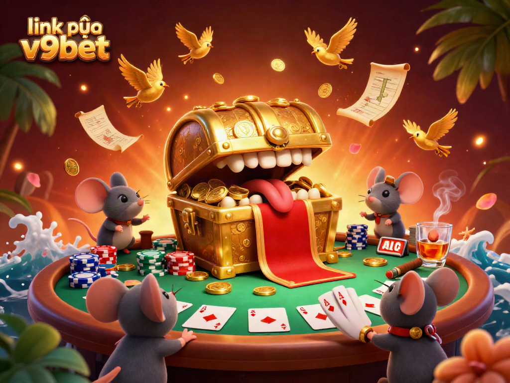 Experience the excitement of gaming with the latest link vào v9bet, showcasing interactive casino elements and vibrant detail.