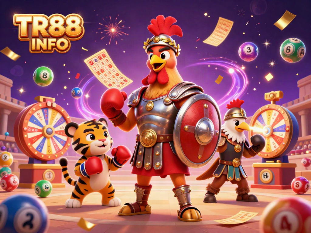Engage with thrilling gambling action in TR88 INFO featuring vibrant game elements and lively characters.