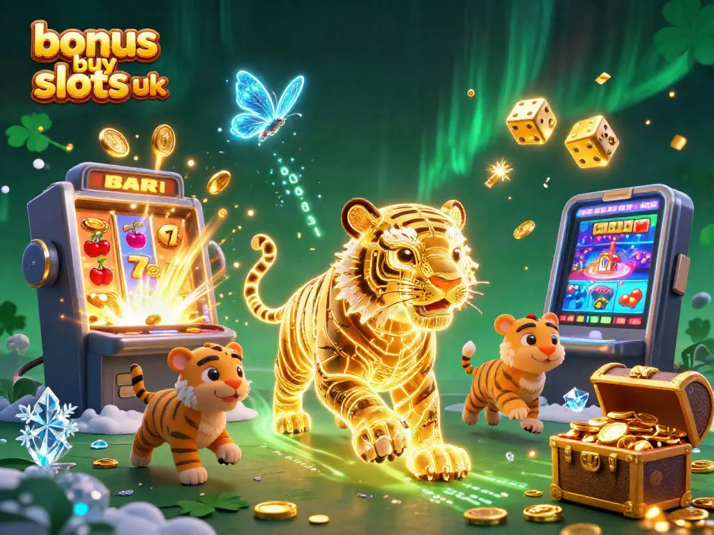 Experience the excitement of bonus buy slots uk in a vibrant casino scene with neon elements and dynamic game symbols.