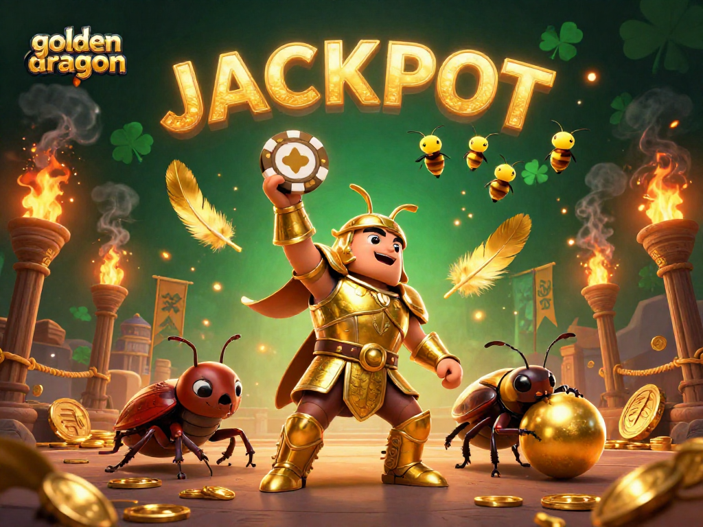 Experience the thrill of golden dragon slot gaming with this vibrant, dynamic illustration.