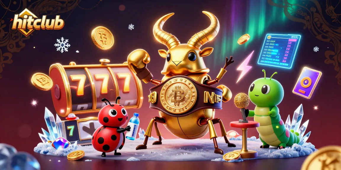 Hitclub showcases an exciting jackpot gaming scene with unique characters in a dynamic casino setting.