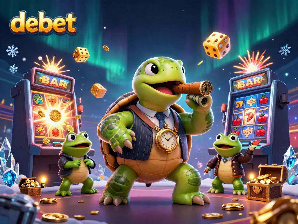 Experience the thrilling world of debet with vibrant casino elements exploding around dynamic characters.