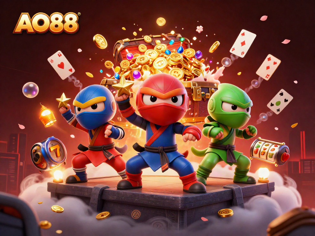 Experience the thrill with AO88's vibrant casino adventure featuring chameleons and slot excitement.