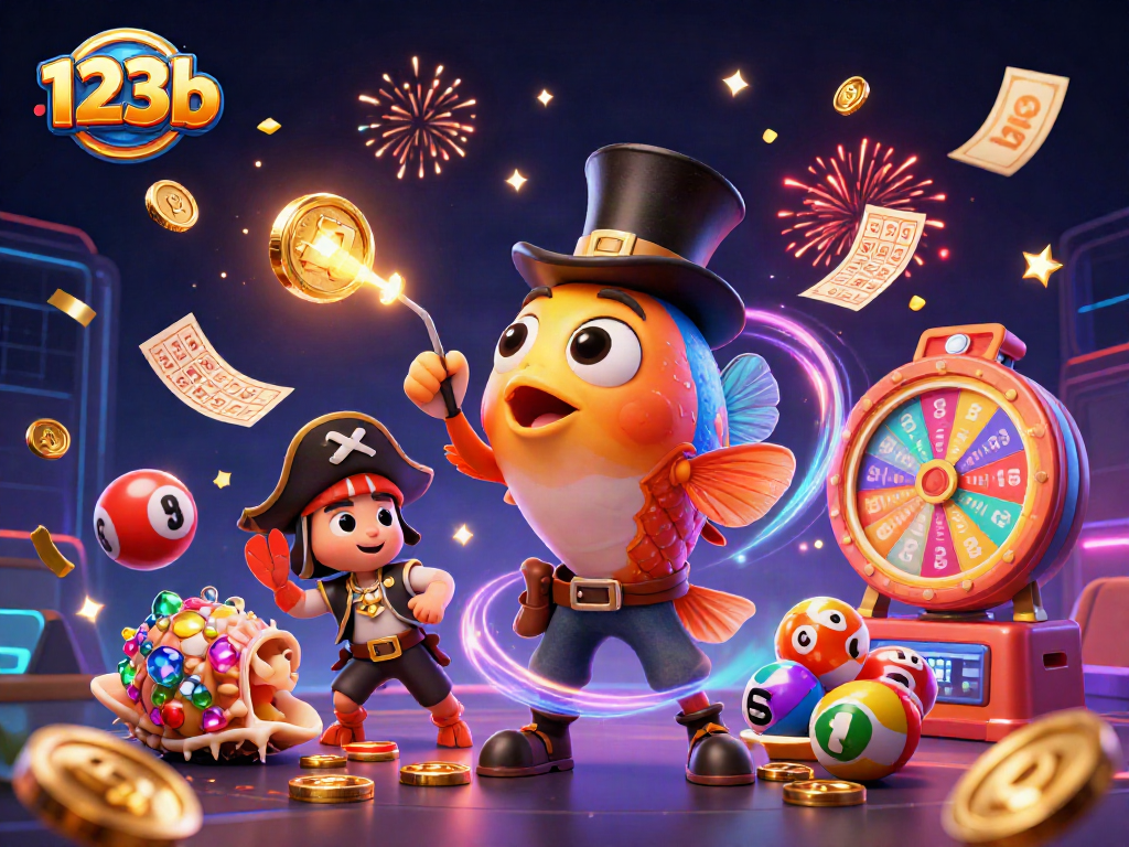 Engage in thrilling games and the excitement of 123b with vibrant characters and lottery elements!