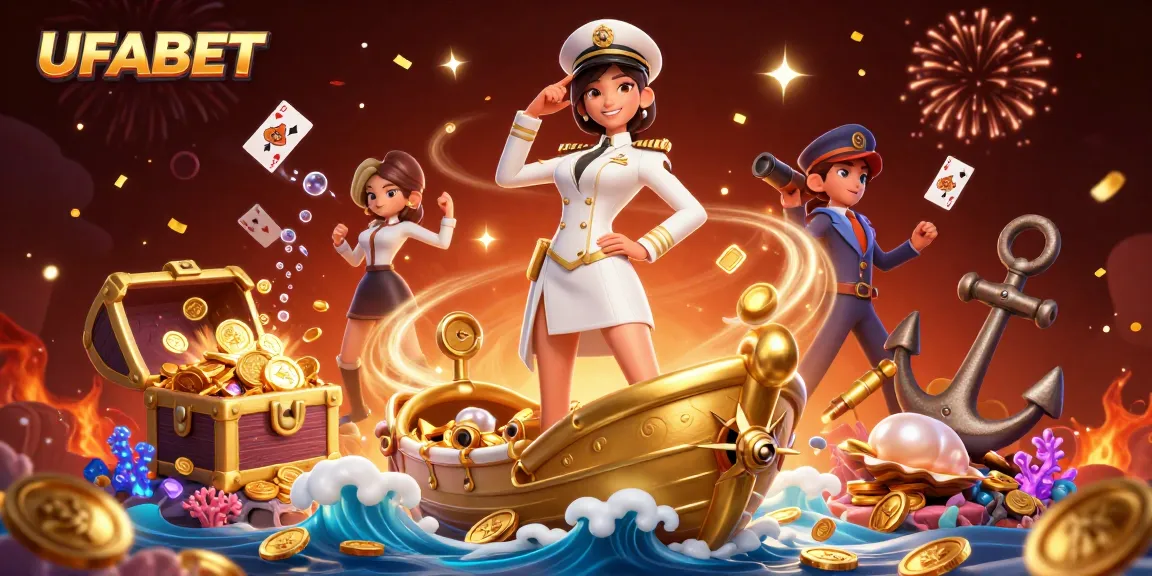 Experience the thrill of UFABET with vibrant casino elements and dynamic illustration.