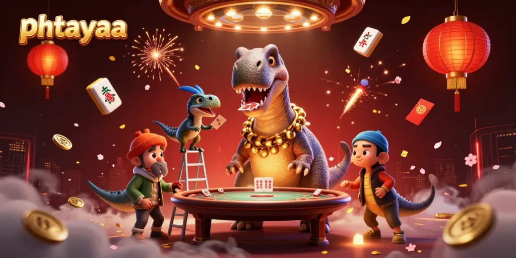 Phtayaa: Engage in thrilling card games with a giant brontosaurus dealer at your casino