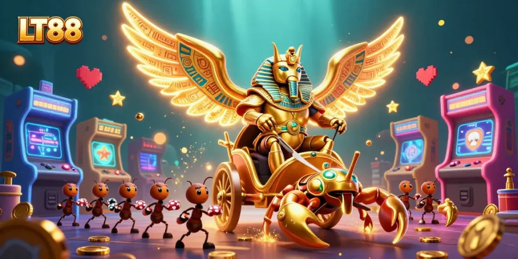 Engage with thrilling casino games at LT88 featuring vibrant characters and dynamic gaming elements.