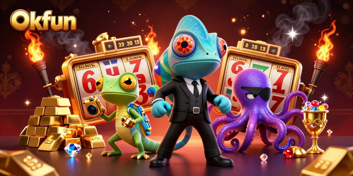 Engage with Okfun and win big with vibrant slots and thrilling characters in a lively casino setting.