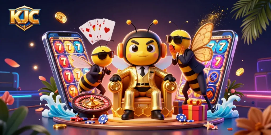Engage with KJC's thrilling games as the bumblebee mob boss rules the casino kingdom.