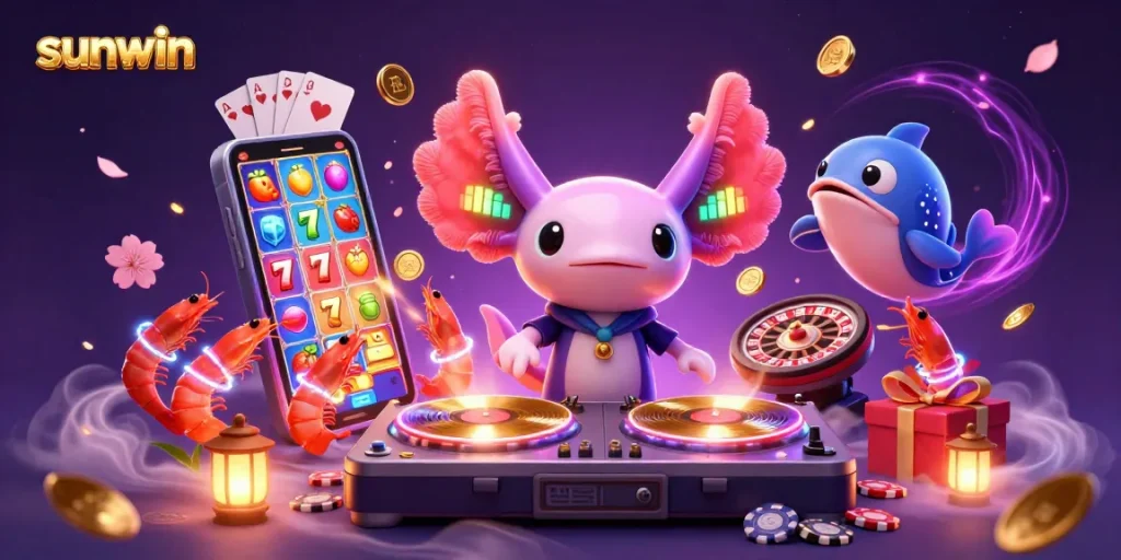 Spin to win at Sunwin Casino with vibrant characters and exciting gaming elements!