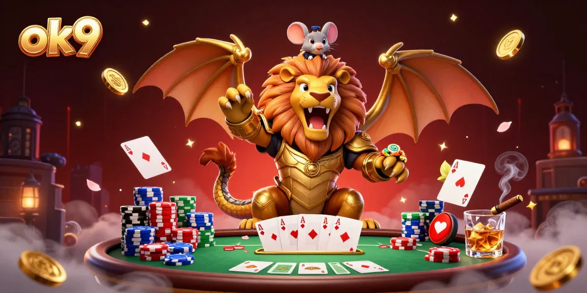 Join the thrilling action at ok9, where a chimera leads the fun of poker with vibrant elements and excitement!
