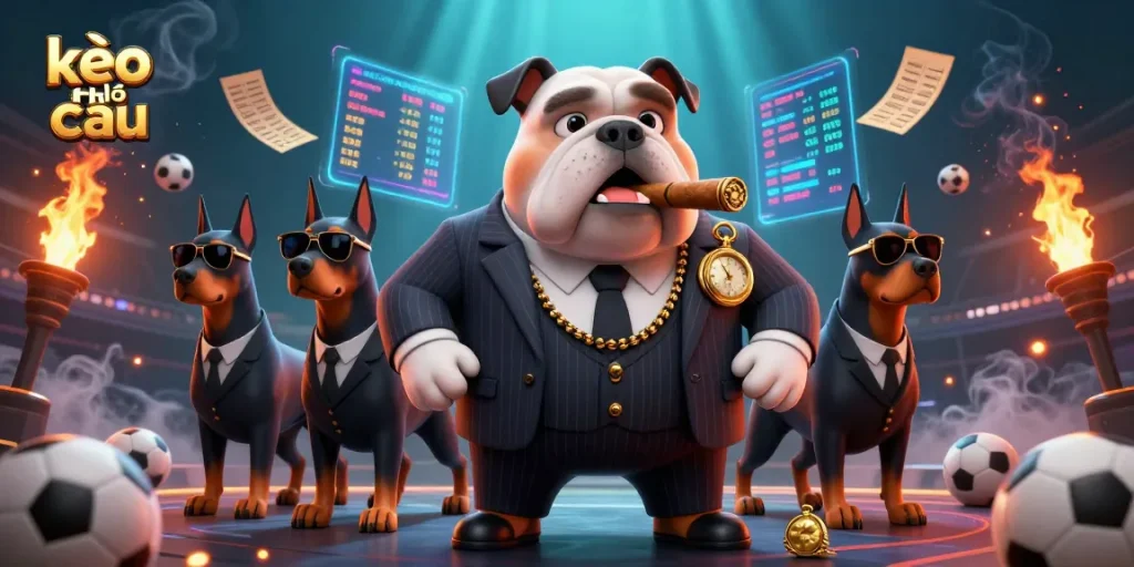 Place bets with kèo nhà cái while enjoying dynamic sports-themed illustrations featuring animated betting slips and energetic characters.