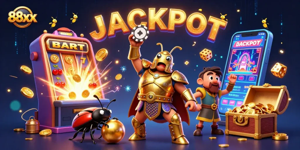 Engage with 88xx in an exciting casino scene featuring dynamic gaming elements.