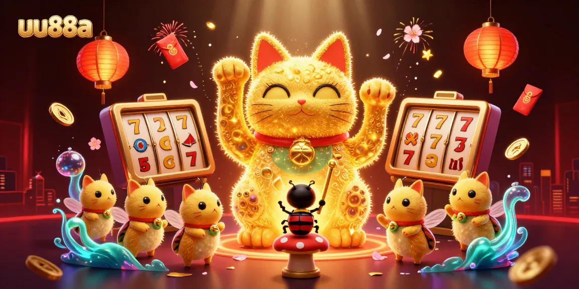 Experience the thrill of winning at uu88a with your favorite casino games in an enchanting illustration.