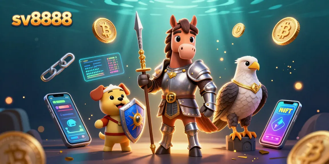 Experience thrilling gameplay at sv8888 with knights and crypto elements in this vibrant 3D illustration.