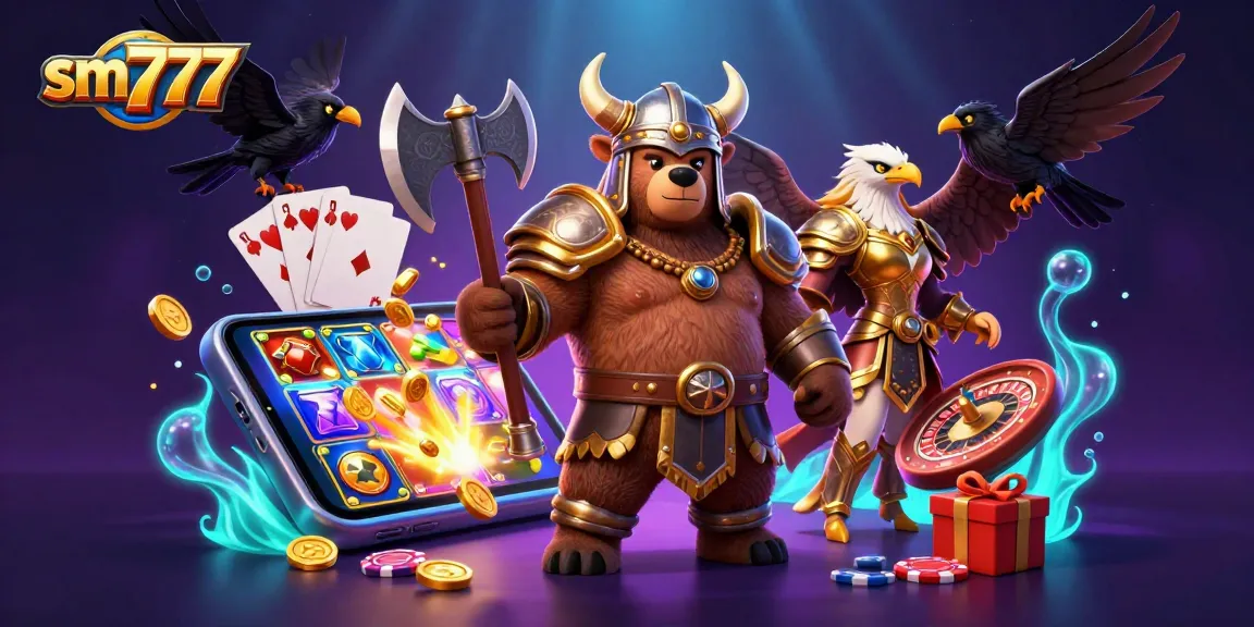 Engage with sm777's thrilling slots experience alongside Viking warriors and dynamic game elements.