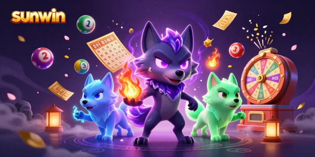 Engage with sunwin’s vibrant lottery experience featuring a dynamic wolf pack in 3D!