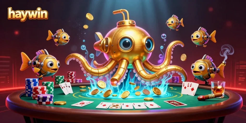 Experience thrilling gameplay at Haywin with dynamic poker action in a vibrant casino setting.