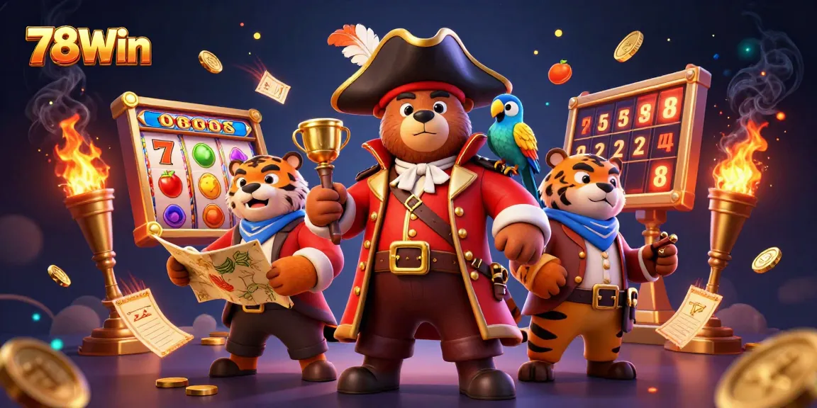 Engage in thrilling slots at 78Win with a vibrant pirate-themed gaming adventure.
